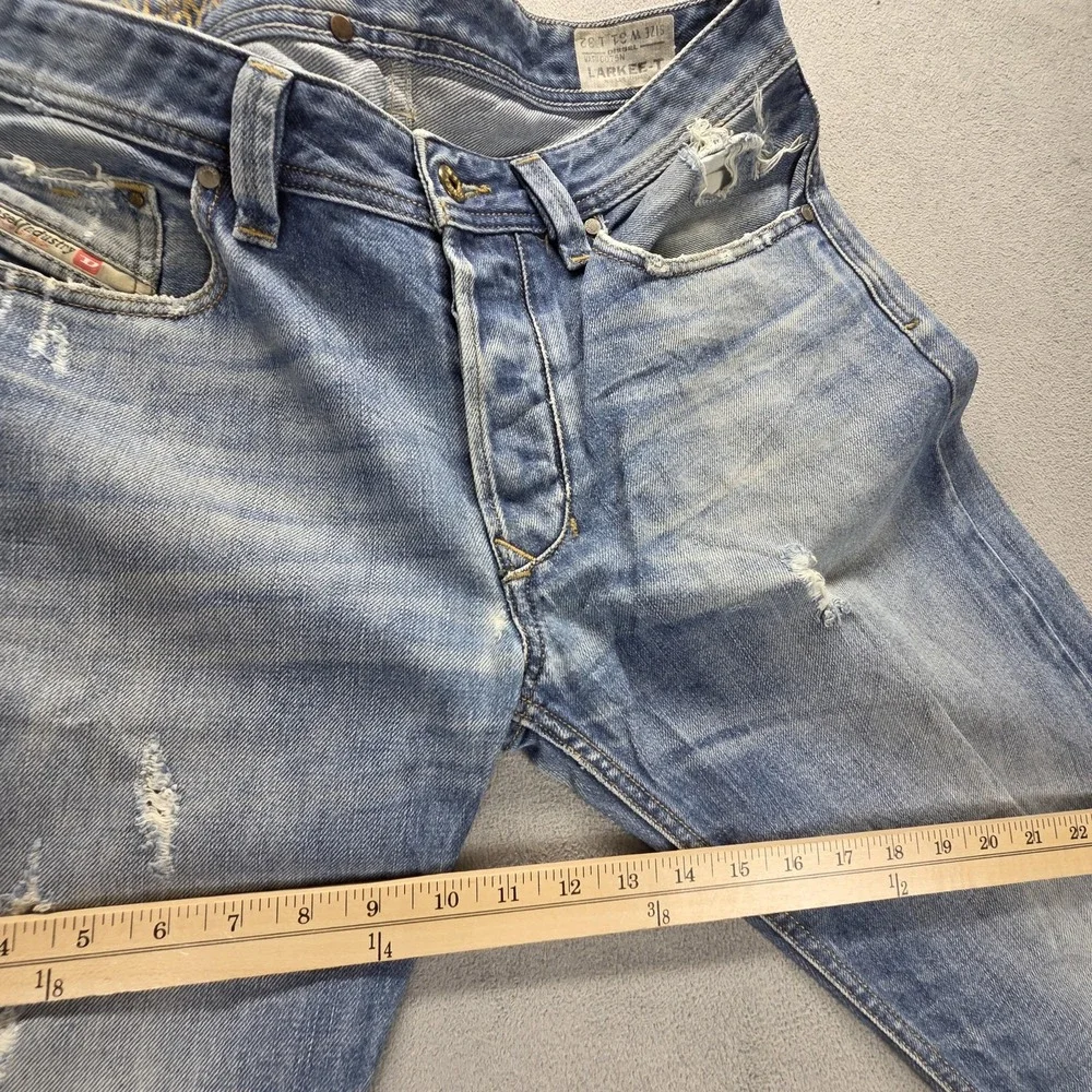 Diesel Jeans Mens 31x32 Blue Larkee-T Regular Tapered Button Fly Thunder 0075N